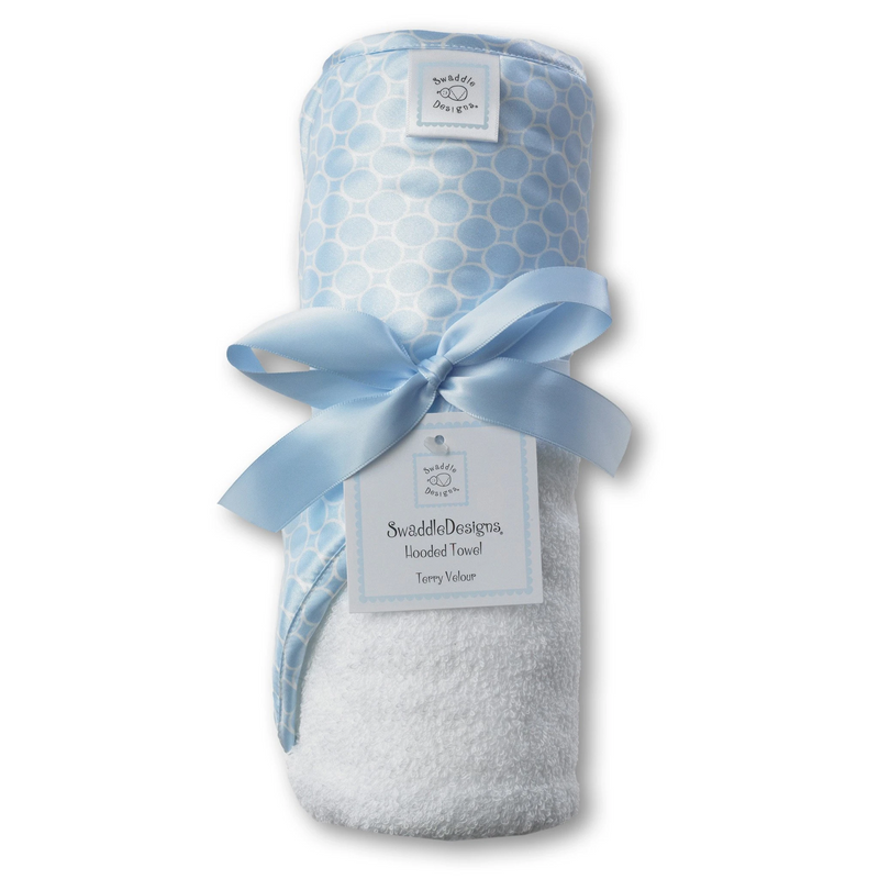 Organic Hooded Towel - BLUE SATIN