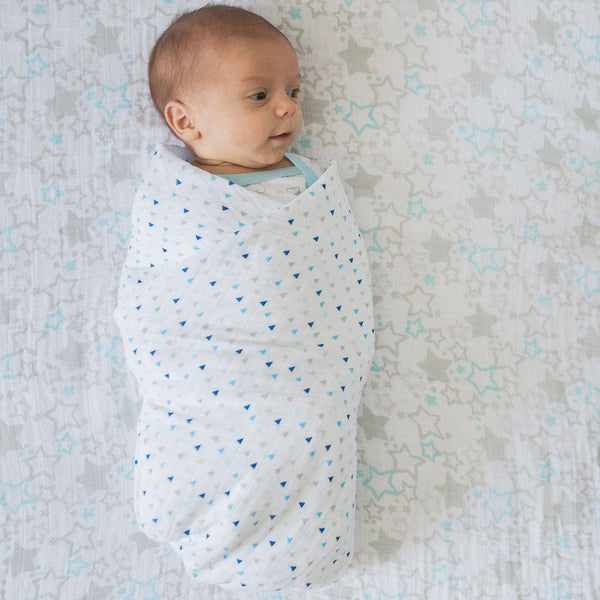 SWADDLE BLANKETS (SET OF 3) - PEACE.CALM BLUE