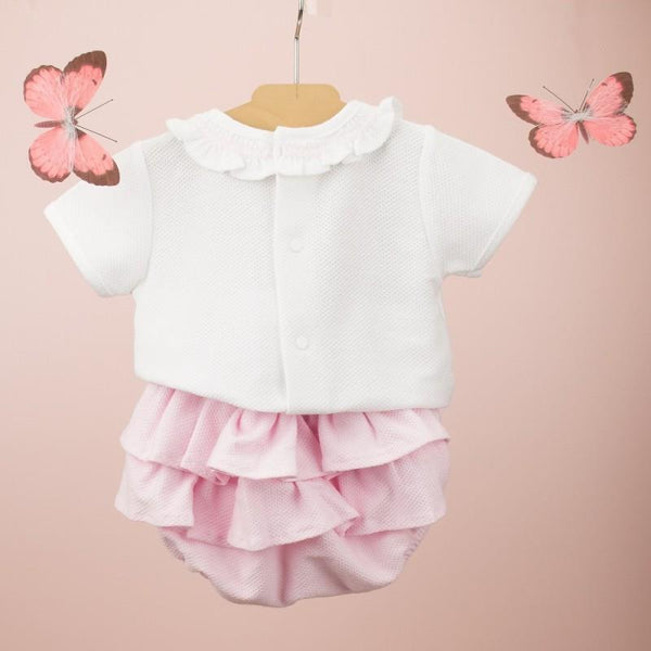 SHIRT AND DIAPER COVER SET - PINK